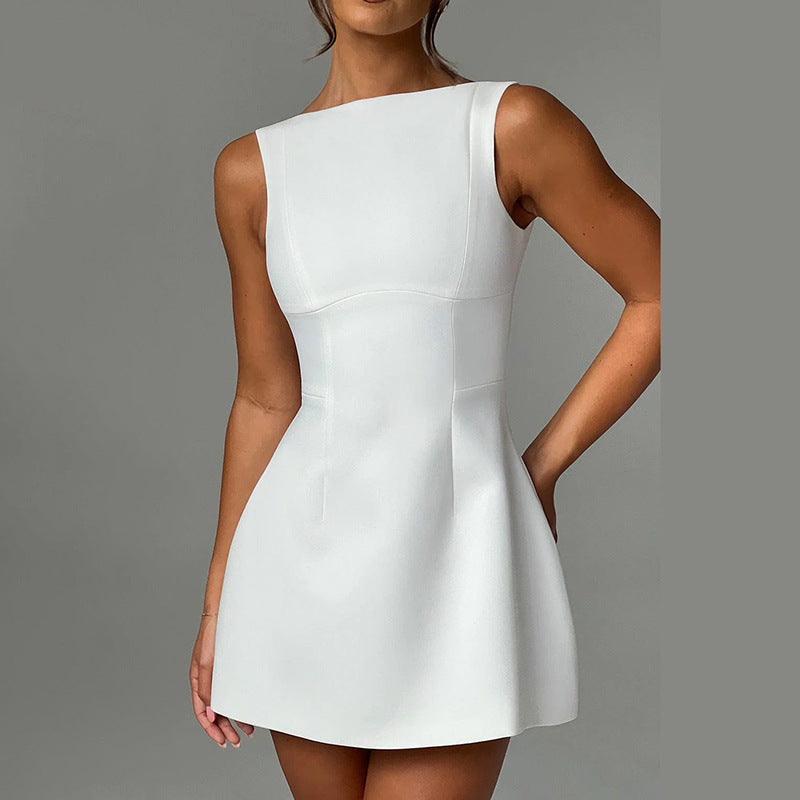 ✨ Sultry Slim-Fitting Backless Summer Dress | Elegant Sleeveless Short Dress