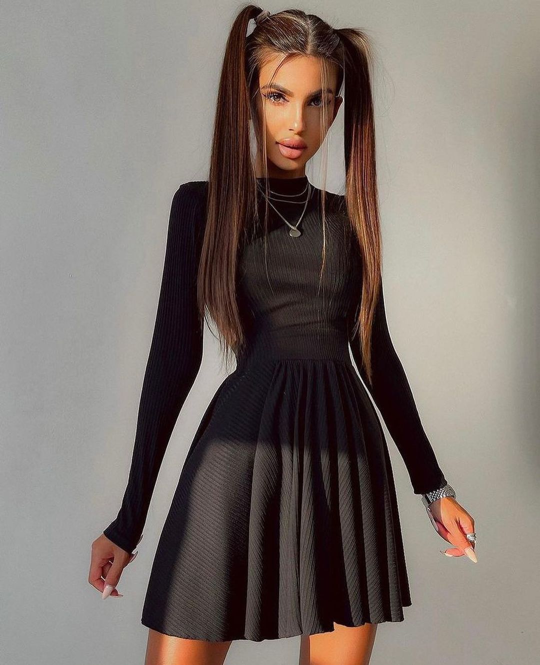 ✨ Trendy Long-Sleeved A-Line Dress! ✨